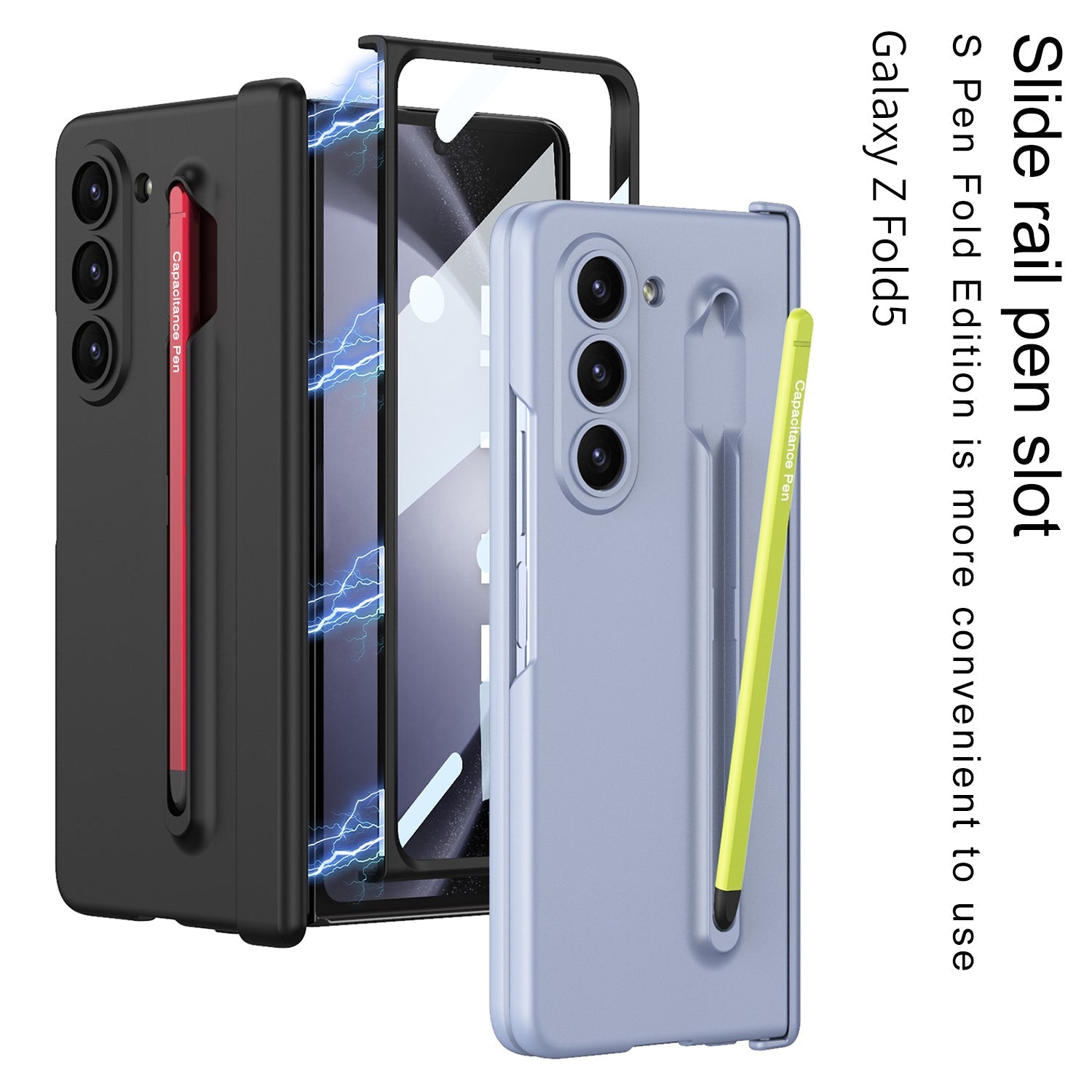 Magnetic Hinge Anti-Fall Phone Case with Pen Tray, Shell, and Film for Samsung Galaxy Z Fold 5 - Brandy Trendy Hub