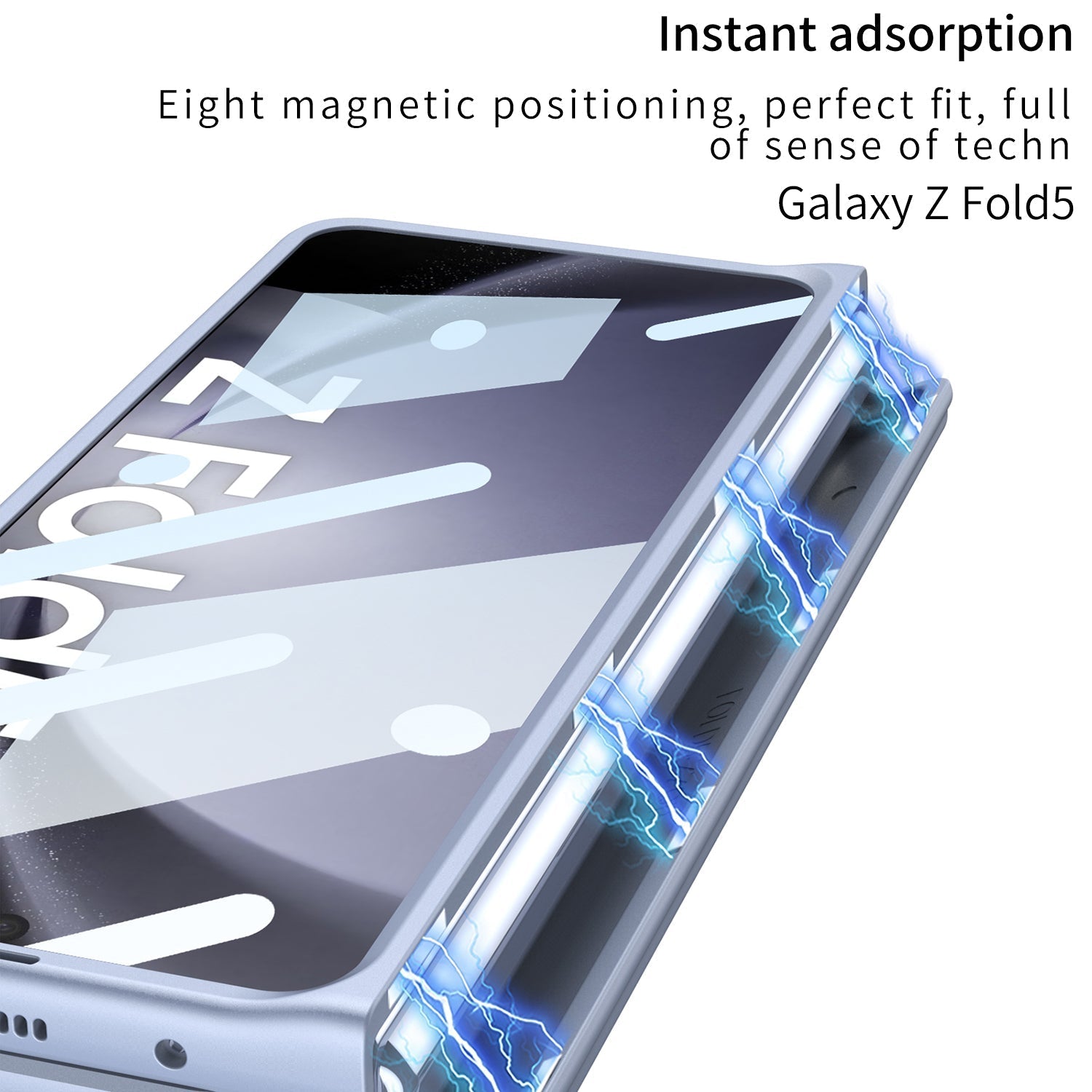 Magnetic Hinge Anti-Fall Phone Case with Pen Tray, Shell, and Film for Samsung Galaxy Z Fold 5 - Brandy Trendy Hub