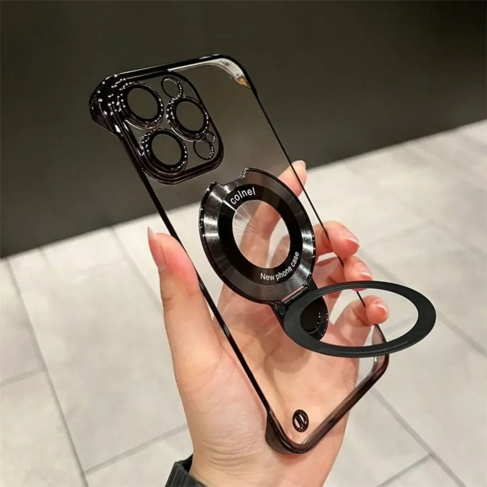 Frameless Magnetic iPhone Case with Invisible Ring Stand - Brandy Trendy Hub