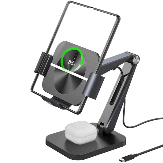 FoldStand™ - 3 Coil Wireless Charging Station for Samsung Galaxy Z Fold and Buds - Brandy Trendy Hub