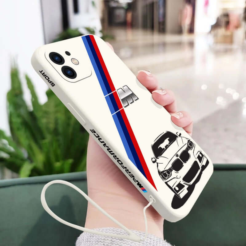 Enhance Your Style with the Best BMW Sports Drift Car Phone Case for iPhone - Including Hand Strap for Secure Grip - Brandy Trendy Hub