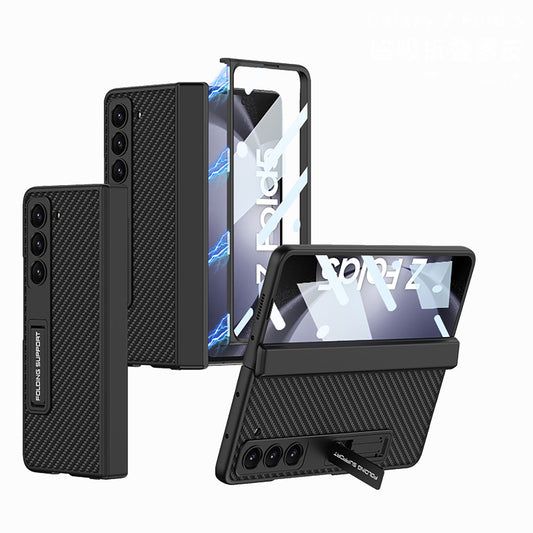 Complete Leather Phone Case with Concealed Magnetic Hinge for Samsung Galaxy Z Fold - Brandy Trendy Hub