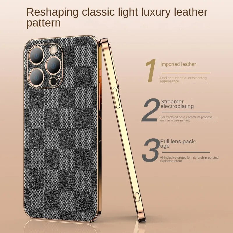 Luxury Leather Phone Cover Case for iPhone 15 (2024) - Brandy Trendy Hub