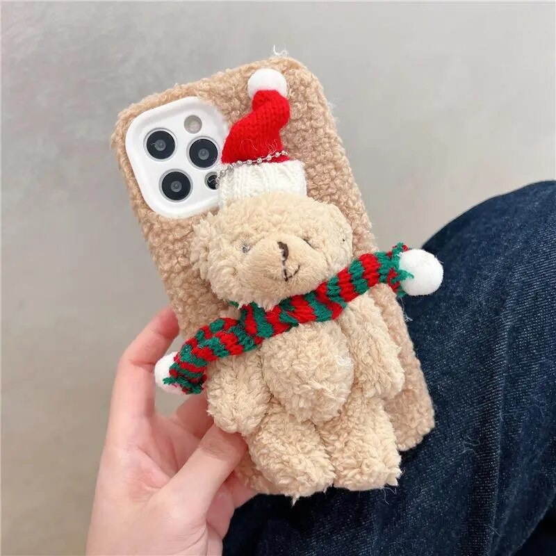 Festive and Adorable Christmas Girl's Fluffy Funny Phone Case for iPhone - Brandy Trendy Hub