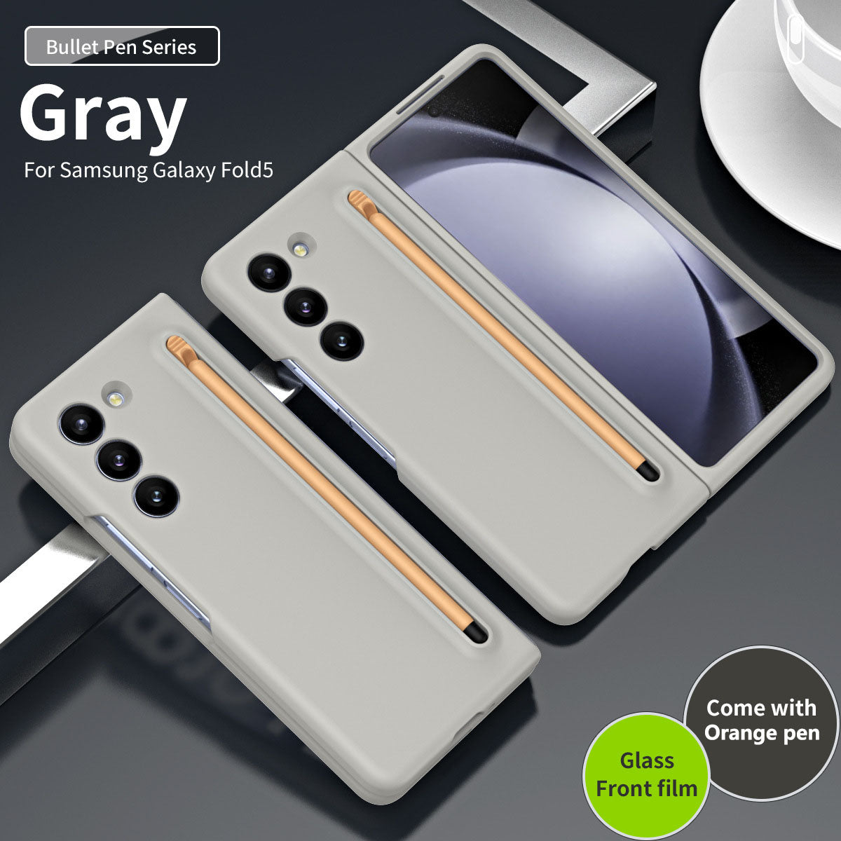 Anti-Fall Phone Case with Pen Tray, Protective Shell, and Film for Samsung Galaxy Z Fold - Brandy Trendy Hub