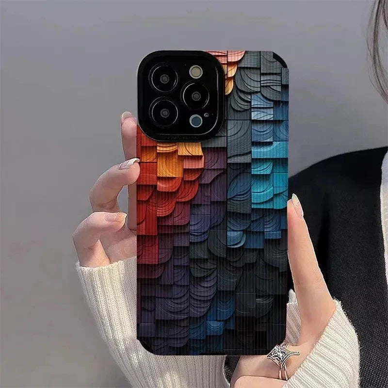 Fashion Dazzling Color Stacked Blocks Case for Various iPhone Models - Brandy Trendy Hub