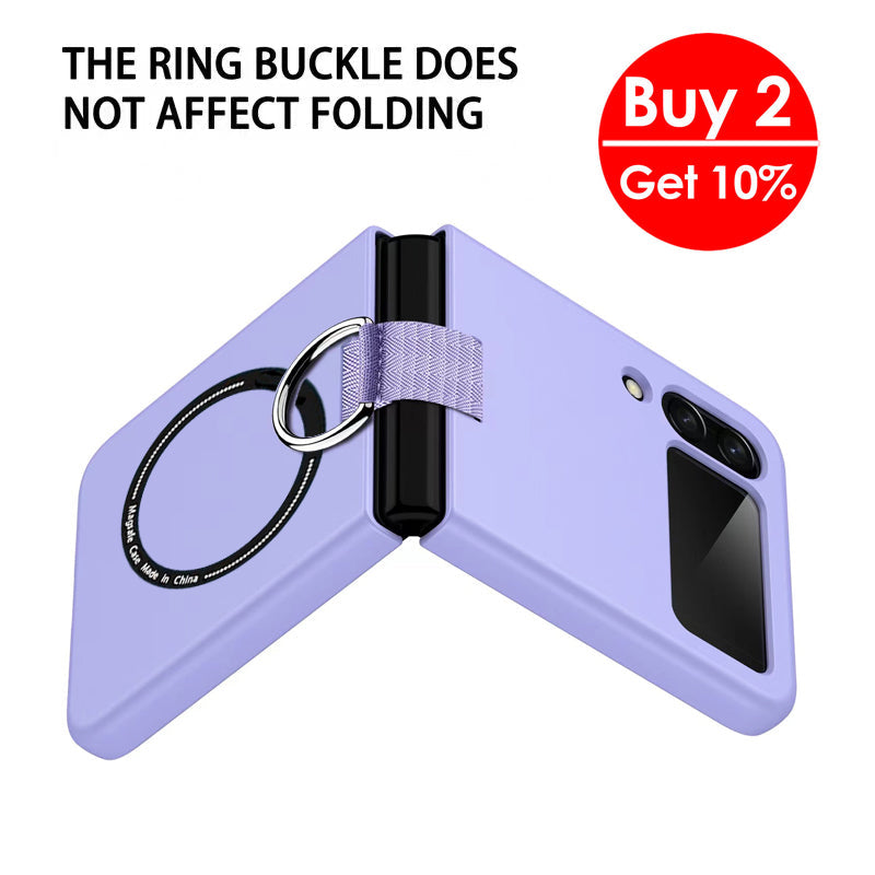 Samsung Galaxy Z Flip 5 Silicone Case with Ring - Brandy Trendy Hub