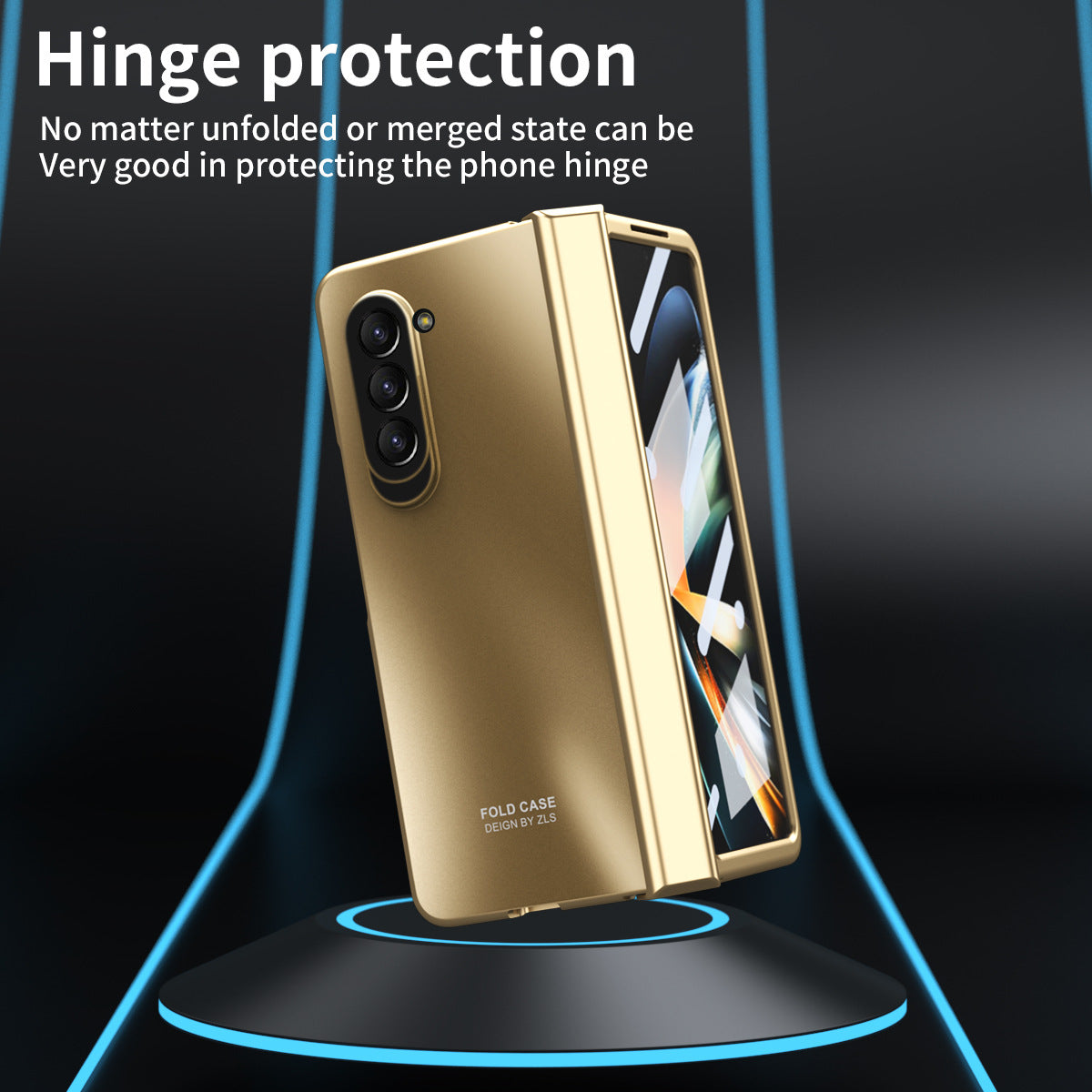 Magnetic Hinge Anti-Fall Phone Case with Back Screen Protector Film for Samsung Galaxy Z Fold - Brandy Trendy Hub