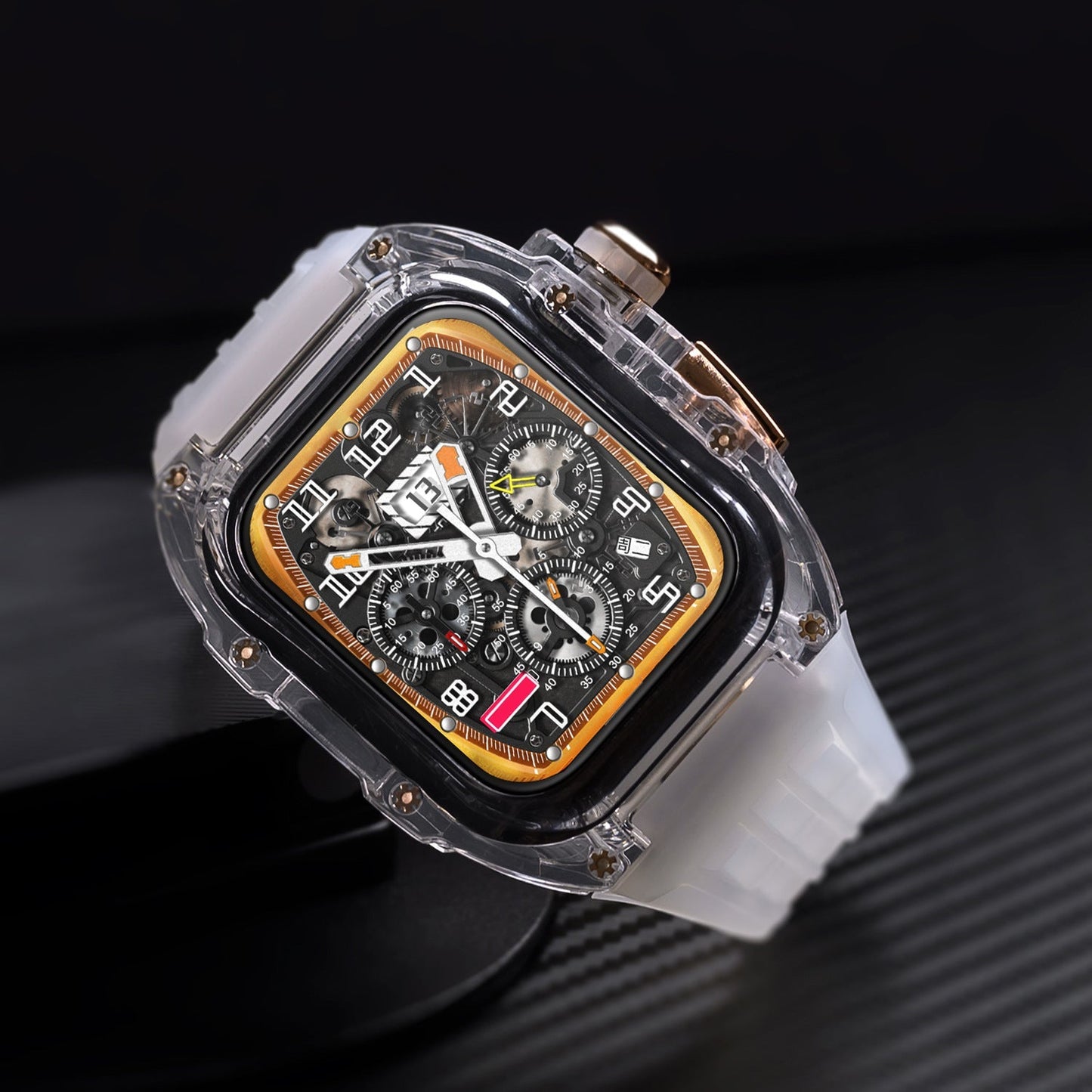 Elegant 44/45mm Luxury Case Strap for Apple Watch Series - Brandy Trendy Hub