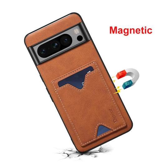 Leather Case with Card Wallet for Google Pixel 8 Series - Brandy Trendy Hub