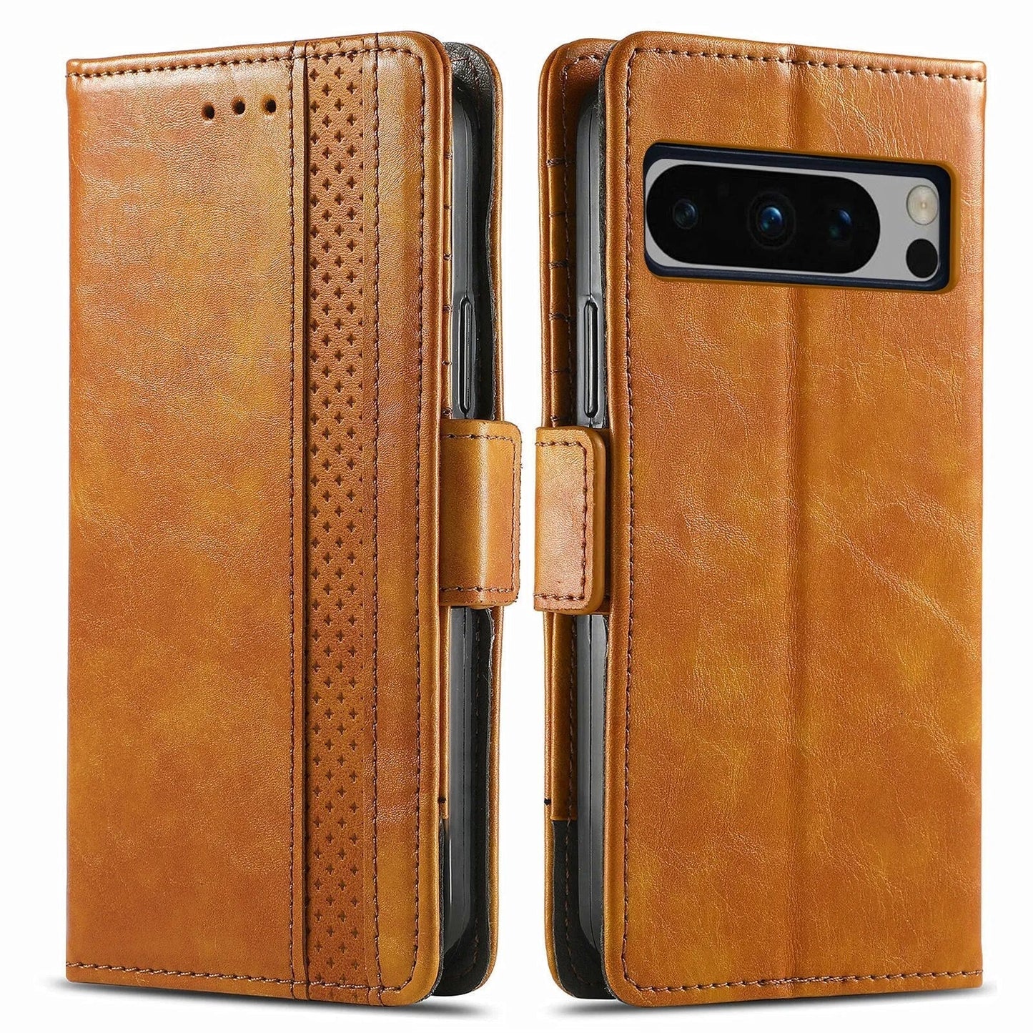 Premium Leather Case with Multifunction Wallet For Google Pixel 8 Series - Brandy Trendy Hub