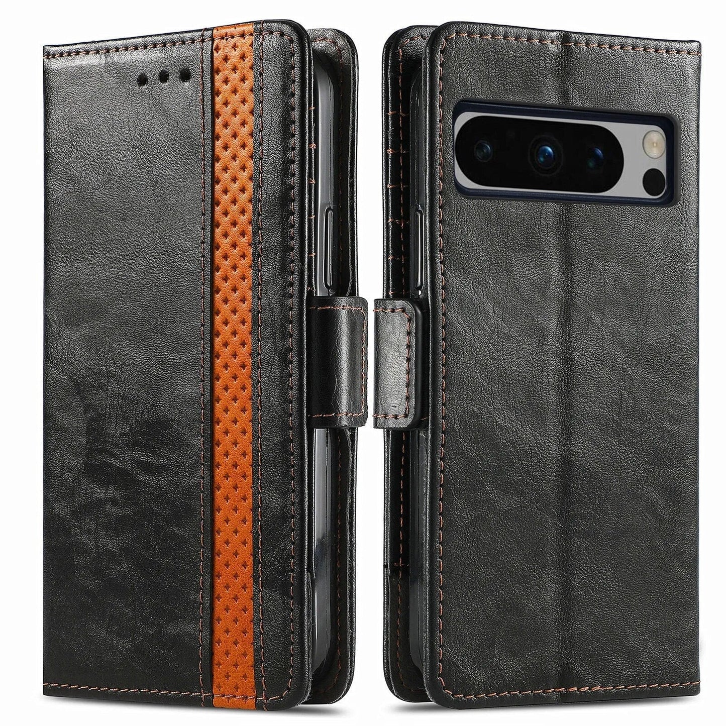 Premium Leather Case with Multifunction Wallet For Google Pixel 8 Series - Brandy Trendy Hub