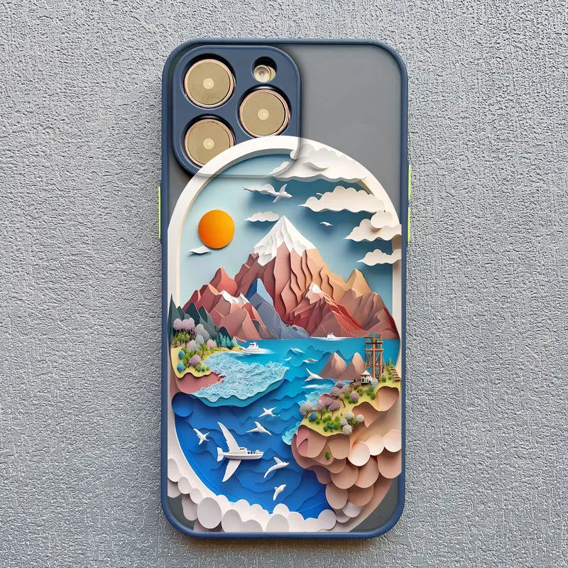 Expressive Mountain Landscape Print Phone Case - Brandy Trendy Hub