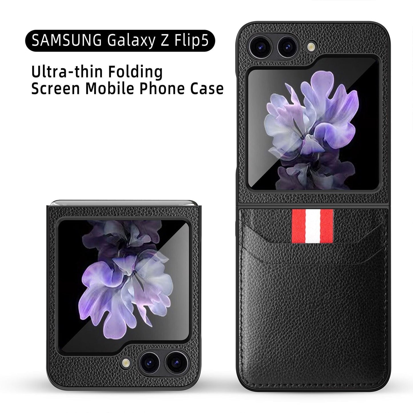 Leather Case with Card Holder For Samsung Galaxy Z - Brandy Trendy Hub