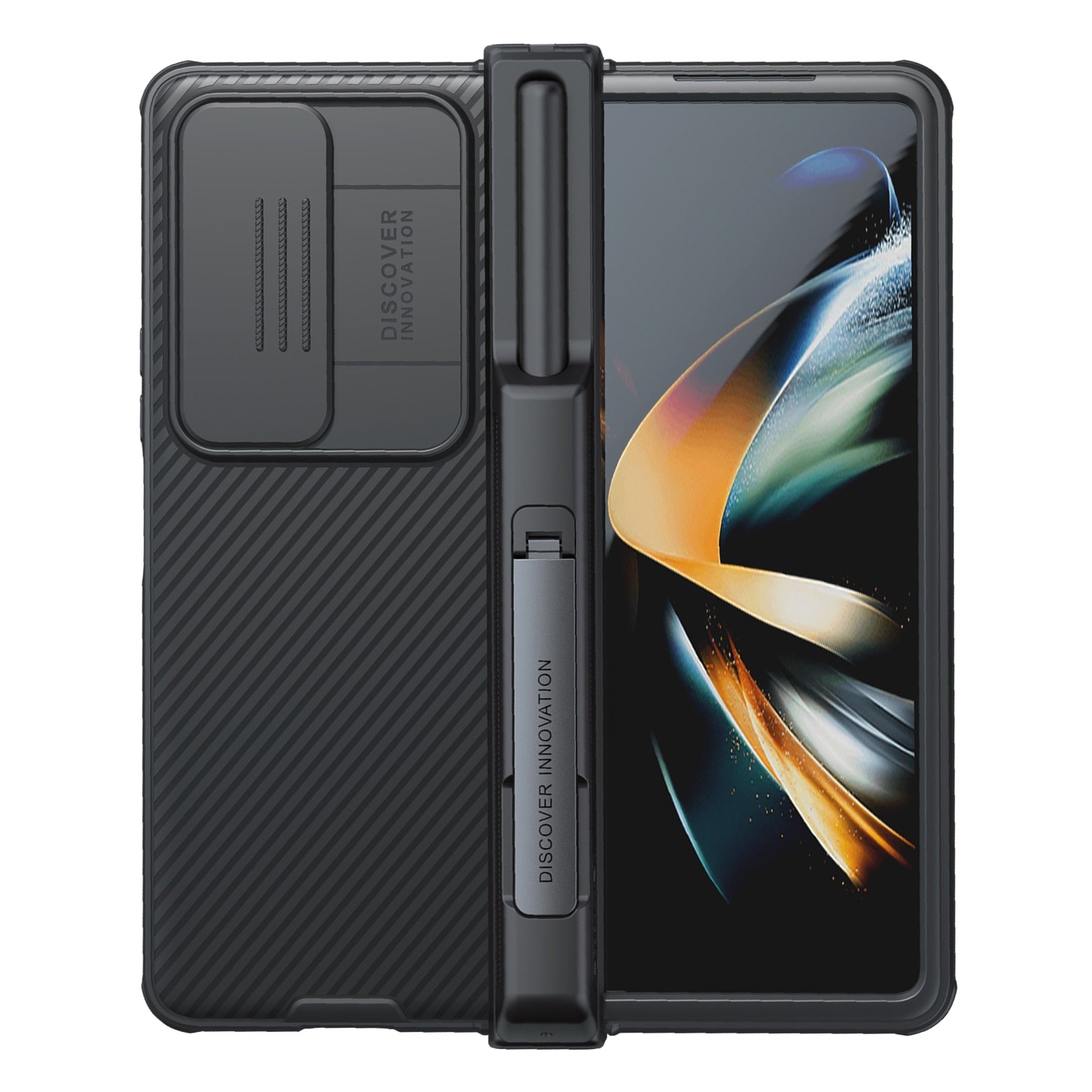 Samsung Galaxy Z Fold 4 Case with Slide Camera Protector, Kickstand & S-Pen Pocket. - Brandy Trendy Hub