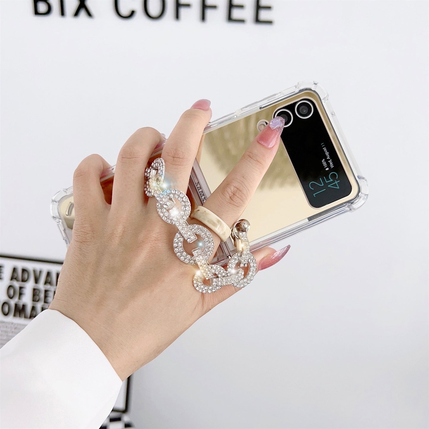 Luxury Rhinestone Mirror Case for Samsung Galaxy Z Flip 3 & 4 - Brandy Trendy Hub