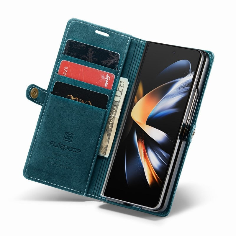 Samsung Galaxy Z Fold 5 Lather Wallet Case - Brandy Trendy Hub