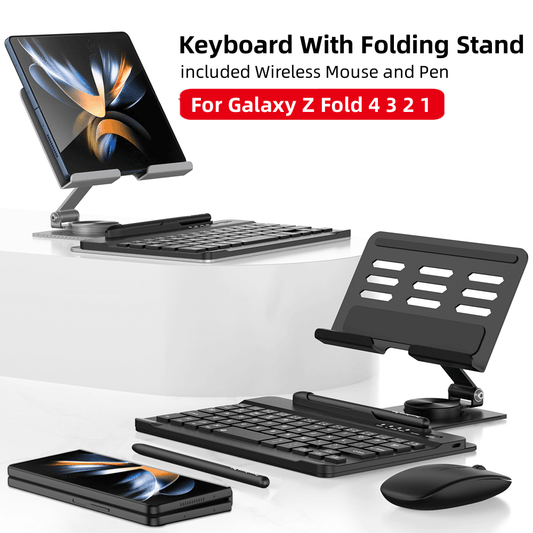 Wireless Keyboard, Mouse, and Stand Combo for Galaxy Z Phones - 3 Functions in 1 - Brandy Trendy Hub