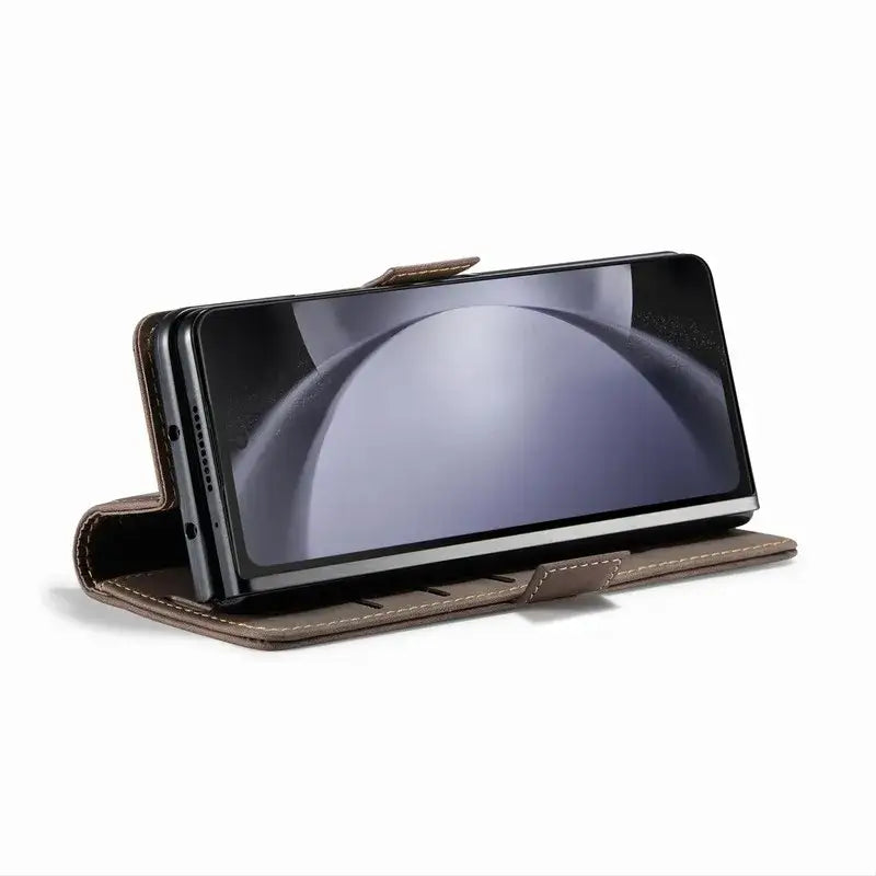 Luxury Matte Leather Style Wallet with card holders and flip stand For Samsung Galaxy Z Fold 5 Case