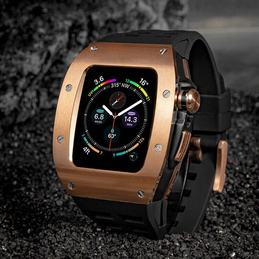 Luxury Metal Case Strap for Apple Watch Series - Brandy Trendy Hub
