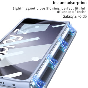 Magnetic Hinge Anti-Fall Phone Case with Pen Tray, Shell, and Film for Samsung Galaxy Z Fold 5