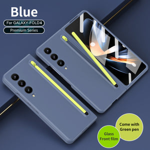 Rugged Phone Case with Pen Tray, Protective Shell, and Screen Film for Samsung Galaxy Z Fold