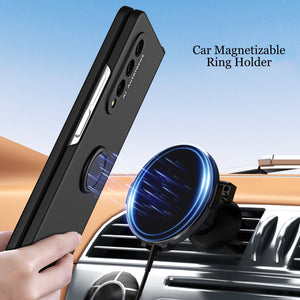 Anti-Fall Phone Case with Magnetizable Ring Holder and Film for Samsung Galaxy Z Fold