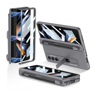 Pen Slot Case for Samsung Galaxy Z Fold 4 with Kickstand and Screen Protective Glass. - Brandy Trendy