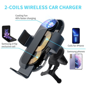 Auto-Clamping Car Wireless Charger for Z Flip Series - Fast Charging Mount - Brandy Trendy