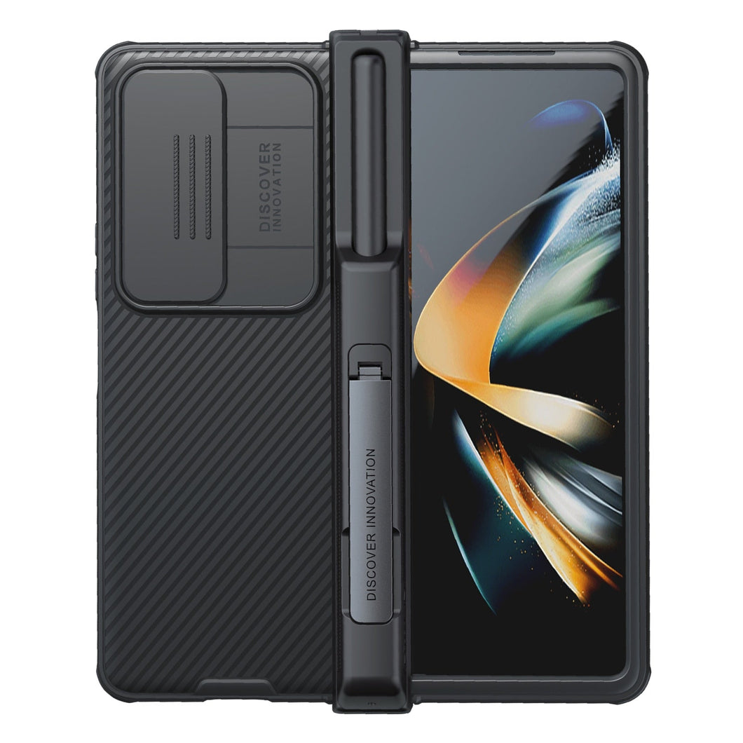 Samsung Galaxy Z Fold 4 Case with Slide Camera Protector, Kickstand & S-Pen Pocket. - Brandy Trendy