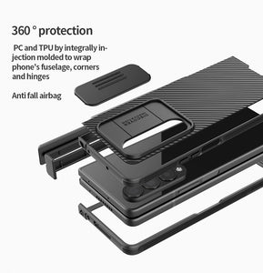 Samsung Galaxy Z Fold 4 Case with Slide Camera Protector, Kickstand & S-Pen Pocket. - Brandy Trendy