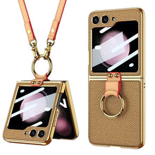 Load image into Gallery viewer, Luxury Leather Case with Ring Holder Lanyard - Brandy Trendy
