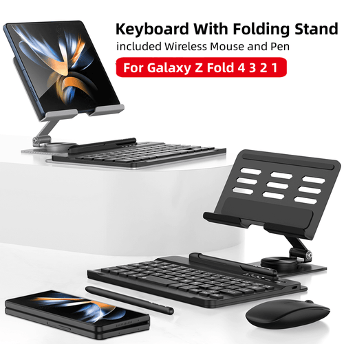 Wireless Keyboard, Mouse, and Stand Combo for Galaxy Z Phones - 3 Functions in 1 - Brandy Trendy